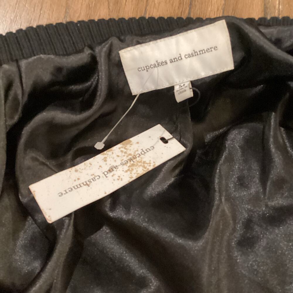 Cupcakes and Cashmere brown Faux Fur Petras Patchwork Bomber Jacket M NWT - Picture 9 of 10